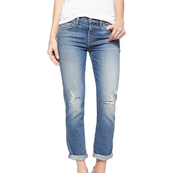 J Brand Denim - J Brand Georgia Keeper Mid Rise Button Fly Boyfriend Slim Skinny Leg Fit Jeans